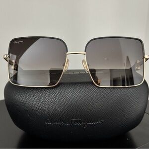 Salvatore Ferragamo Women's Sunglasses in Black and Gold NWT